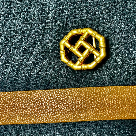 J. McLaughlin Reversible Brown Belt with Gold Buckle - Picture 8 of 12